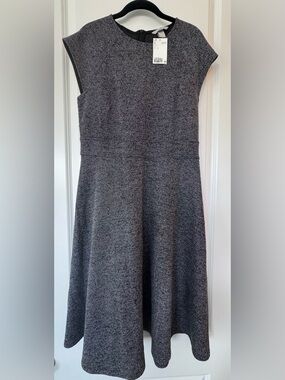H&M Sleeveless A-Line Midi Dress in Charcoal